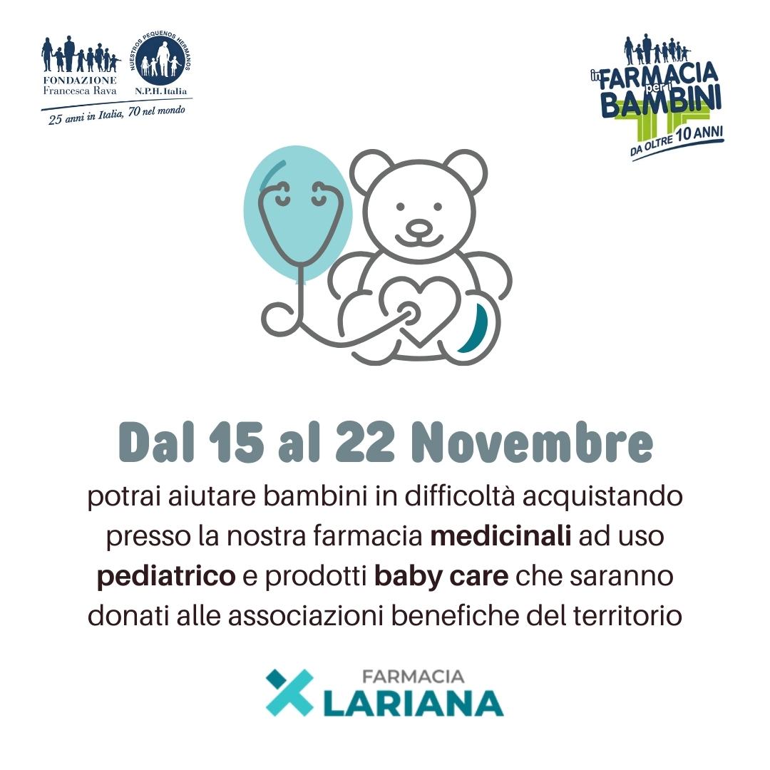 novembre 2024 in farmacia per i bambini farmacia lariana